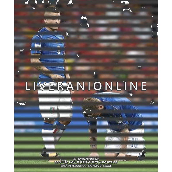 Qualificazioni al Campionato Mondiale FIFA Russia 2018 Gruppo G Madrid (Spagna) - 02.09.2017 Spagna-Italia Nella Foto:Delusione Marco Verratti e Daniele De Rossi /Ag. Aldo Liverani