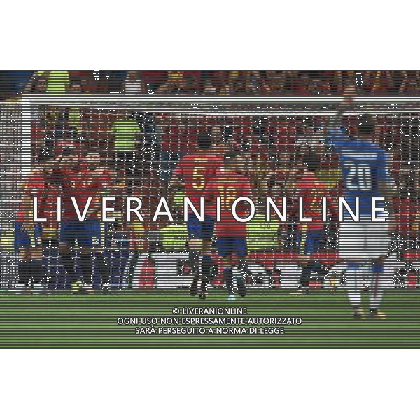 Qualificazioni al Campionato Mondiale FIFA Russia 2018 Gruppo G Madrid (Spagna) - 02.09.2017 Spagna-Italia Nella Foto:Esultanza Alvaro Morata /Ag. Aldo Liverani