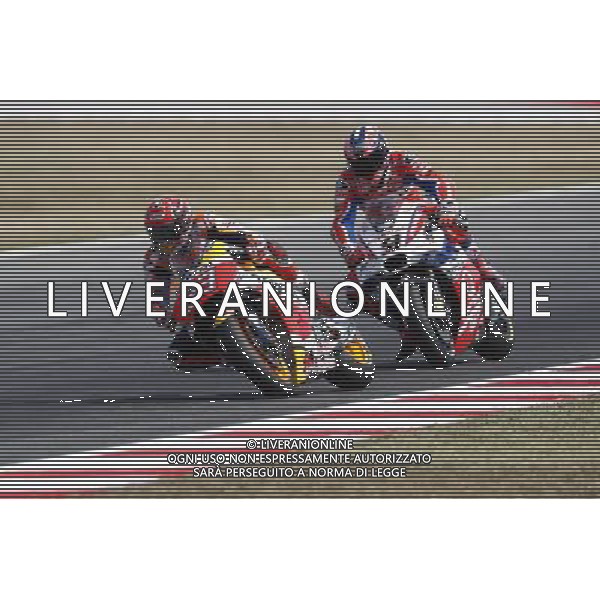 Motomondiale Qualifiche Gran Premio Tribul Mastercard di San Marino e della Riviera di Rimini 09/09/2017 nella foto: Marc Maruez (Repsol Honda Team) Danilo Petrucci (Ducati OCTO Pramac Racing) ©Claudio Zamagni/Agenzia Aldo Liverani Marc Maruez (Repsol Honda Team) Danilo Petrucci (Ducati OCTO Pramac Racing) during Qualifying MotoGP Tribul Mastercard of San Marino on September 09, 2017 at Misano World Circuit Marco Simoncelli Misano Adriatico Italy photo credit by Claudio Zamagni/Aldo Liverani Photo Agency 