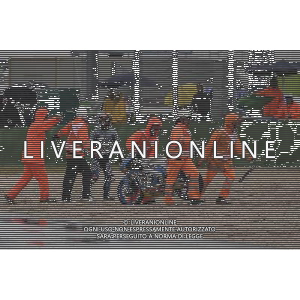 10.09.2017. Misano World Circuit, Misano, Italia. Aron Canet discute con commissari dopo caduta per ripartire FOTO G.PIAZZOLLA-AG ALDO LIVERANI SAS