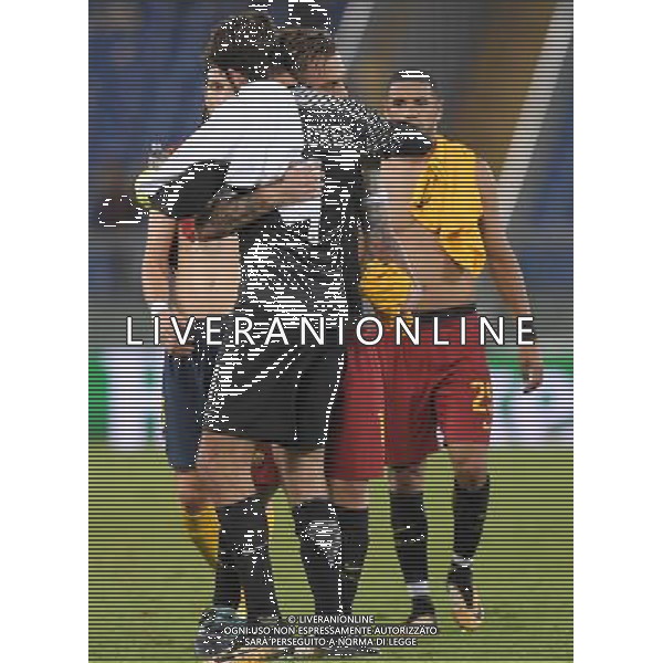 UEFA Champions League 2017/2018 Gruppo C Roma - 12.09.2017 Roma-Atletico Madrid Nella Foto:abbraccio daniele de rossi e alisson a fine partita /Ph.Vitez-Ag. Aldo Liverani