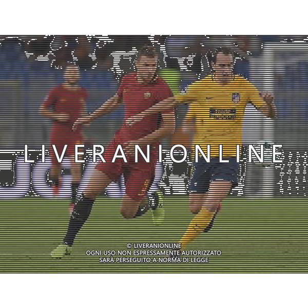 UEFA Champions League 2017/2018 Gruppo C Roma - 12.09.2017 Roma-Atletico Madrid Nella Foto:Godin Diego - Dzeko Edin /Ph.Vitez-Ag. Aldo Liverani