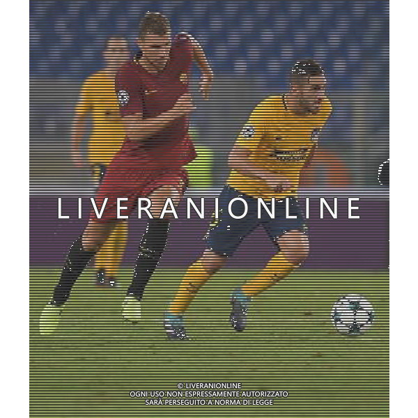 UEFA Champions League 2017/2018 Gruppo C Roma - 12.09.2017 Roma-Atletico Madrid Nella Foto:Koke - Dzeko Edin /Ph.Vitez-Ag. Aldo Liverani
