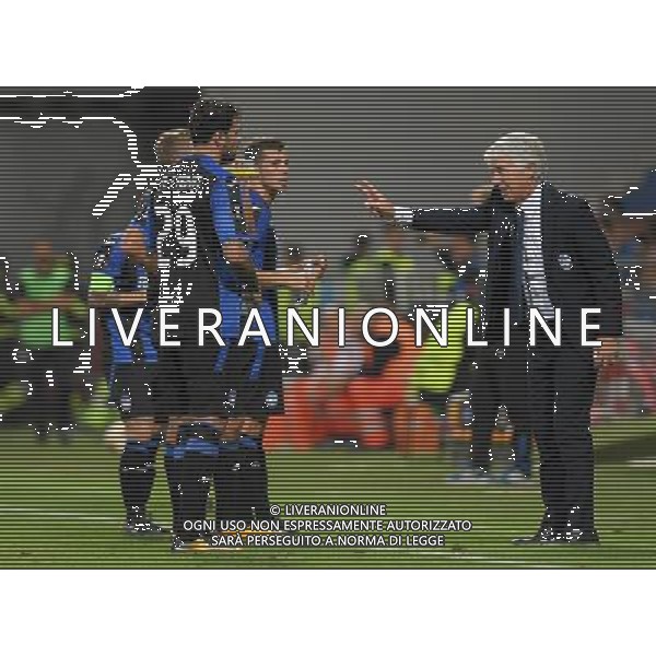 UEFA Europa League 2017/2018 Gruppo E Reggio Emilia - 14.09.2017 Atalanta-Everton Nella Foto: gian piero gasperini con andrea petagna /Ph.Vitez-Ag. Aldo Liverani