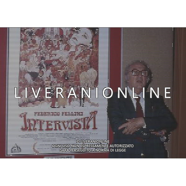 Federico Fellini regista, sceneggiatore, scrittore e fumettista italiano - Retrospettiva nella foto nel 1987 © Archivio / AGENZIA ALDO LIVERANI SAS 