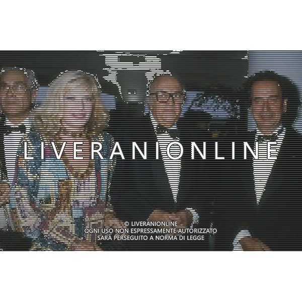 Federico Fellini regista, sceneggiatore, scrittore e fumettista italiano - Retrospettiva nella foto con Monica Vitti e Paolo Portoghesi nel 1990 © Archivio / AGENZIA ALDO LIVERANI SAS 