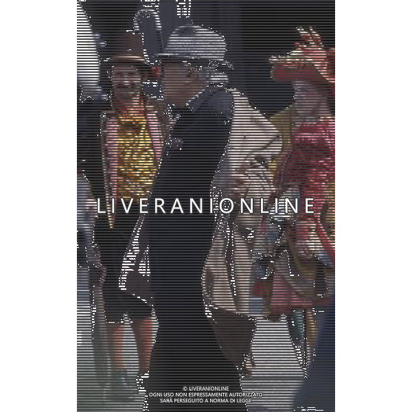 Federico Fellini regista, sceneggiatore, scrittore e fumettista italiano - Retrospettiva nella foto durante le riprese del film \' Ginger e Fred \' del 1985 © Archivio / AGENZIA ALDO LIVERANI SAS 