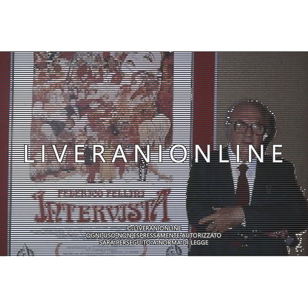 Federico Fellini regista, sceneggiatore, scrittore e fumettista italiano - Retrospettiva nella foto nel 1987 © Archivio / AGENZIA ALDO LIVERANI SAS 