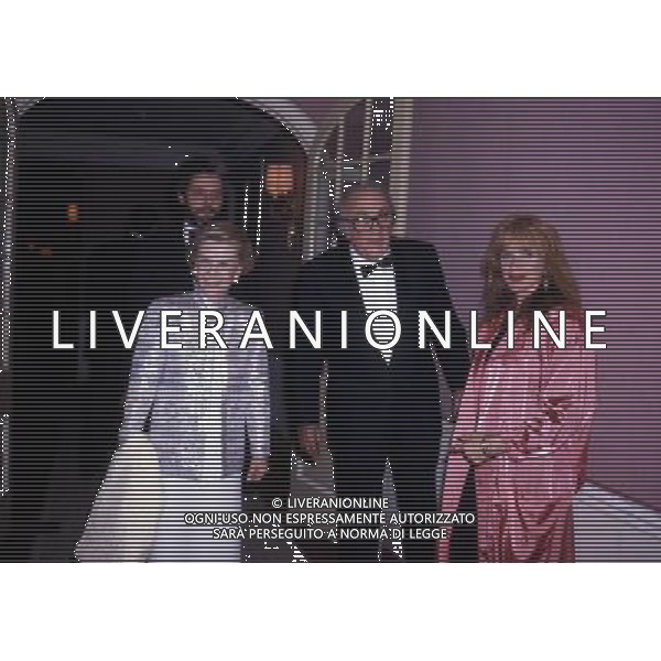 Federico Fellini regista, sceneggiatore, scrittore e fumettista italiano - Retrospettiva nella foto con la moglie Giulietta Masina e Rosanna Lauren Arquette nel 1987 © Archivio / AGENZIA ALDO LIVERANI SAS 