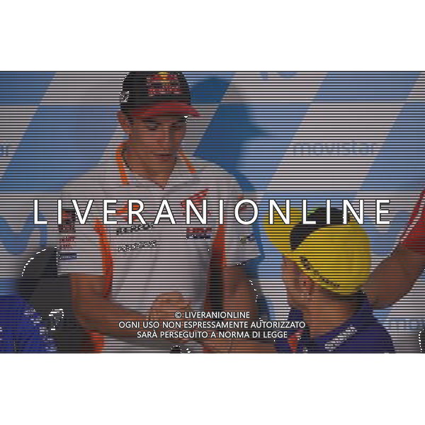 21.09.2017.Motorland,Aragon, Spagna.Marc Marquez e Valentino Rossi FOTO G.PIAZZOLLA-AG ALDO LIVERANI SAS