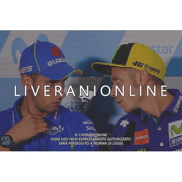 21.09.2017.Motorland,Aragon, Spagna.Alex Rins e Valentino Rossi FOTO G.PIAZZOLLA-AG ALDO LIVERANI SAS