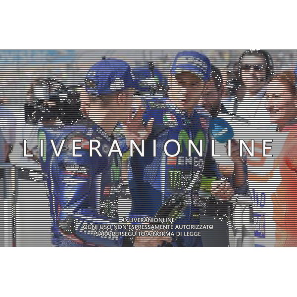 23.09.2017.Motorland Aragon, Alcaniz, Spagna.Maverick Vinales e Valentino Rossi - Prove ufficiali Qualifiche Â©PIAZZOLLA / AGENZIA ALDO LIVERANI SAS