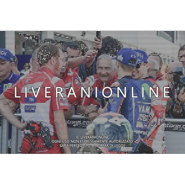 23.09.2017.Motorland Aragon, Alcaniz, Spagna.Maverick Vinales, Jorge Lorenzo e Davide Tardozzi - Prove ufficiali Qualifiche Â©PIAZZOLLA / AGENZIA ALDO LIVERANI SAS