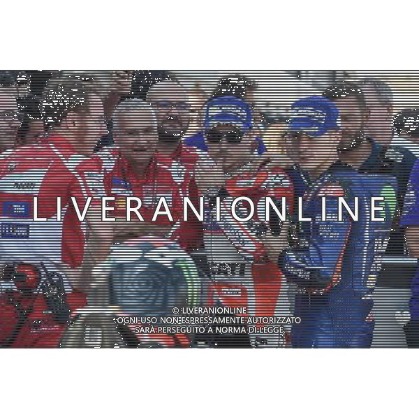 23.09.2017.Motorland Aragon, Alcaniz, Spagna.Davide Tardozzi, Jorge Lorenzo e Maverick Vinales - Prove ufficiali Qualifiche Â©PIAZZOLLA / AGENZIA ALDO LIVERANI SAS