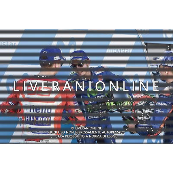 23.09.2017.Motorland Aragon, Alcaniz, Spagna.Jorge Lorenzo, Valentino Rossi - Prove ufficiali Qualifiche Â©PIAZZOLLA / AGENZIA ALDO LIVERANI SAS