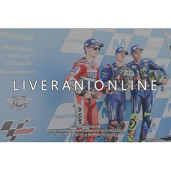 23.09.2017.Motorland Aragon, Alcaniz, Spagna. Jorge Lorenzo, Maverick Vinales e Valentino Rossi - Prove ufficiali Qualifiche Â©PIAZZOLLA / AGENZIA ALDO LIVERANI SAS