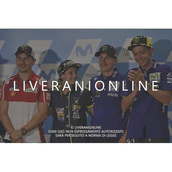 23.09.2017. Motorland Aragon, Alcaniz, Spagna. Jorge Lorenzo, Ana Carrasco, Maverick Vinales, Valentino Rossi FOTO G.PIAZZOLLA-AG ALDOL IVERANI SAS