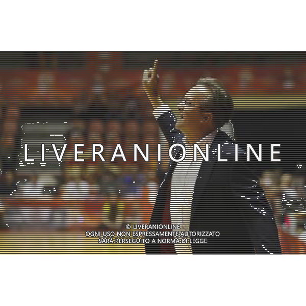 Prozis Supercoppa 23/09/2017 Umana Reyer Venezia - Banco di Sardegna Sassari nella foto: Coach Pasquini Federico Â©Claudio Zamagni/Agenzia Aldo Liverani Coach Pasquini Federico during Italian Basketball Prozis supercup 2017 - Umana Reyer Venezia vs Banco di Sardegna Sassari at Unieuro Arena ForlÃ¬, on september 23, 2017 photo credit by Claudio Zamagni/Aldo Liverani Photo Agency/ AGENZIA ALDO LIVERANI SAS - Umana Reyer Venezia - Banco di Sardegna Sassari Basket Prozis Supercoppa Forli\' 23/09/2017 
