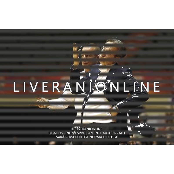 Prozis Supercoppa 23/09/2017 Umana Reyer Venezia - Banco di Sardegna Sassari nella foto: Coach Pasquini Federico Â©Claudio Zamagni/Agenzia Aldo Liverani Coach Pasquini Federico during Italian Basketball Prozis supercup 2017 - Umana Reyer Venezia vs Banco di Sardegna Sassari at Unieuro Arena ForlÃ¬, on september 23, 2017 photo credit by Claudio Zamagni/Aldo Liverani Photo Agency/ AGENZIA ALDO LIVERANI SAS - Umana Reyer Venezia - Banco di Sardegna Sassari Basket Prozis Supercoppa Forli\' 23/09/2017 