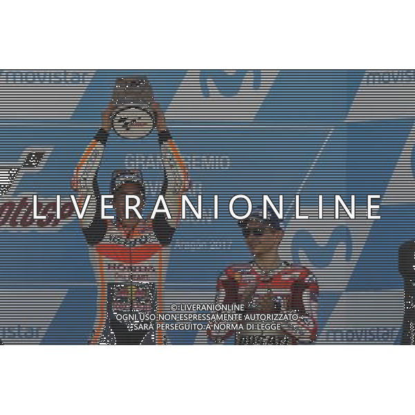 24.09.2017. Motorland Aragon, Alcaniz, Spagna. Marc Marquez e Jorge Lorenzo Â©PIAZZOLLA / AGENZIA ALDO LIVERANI SAS 