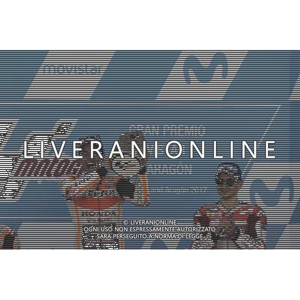24.09.2017. Motorland Aragon, Alcaniz, Spagna. Marc Marquez e Jorge Lorenzo Â©PIAZZOLLA / AGENZIA ALDO LIVERANI SAS 