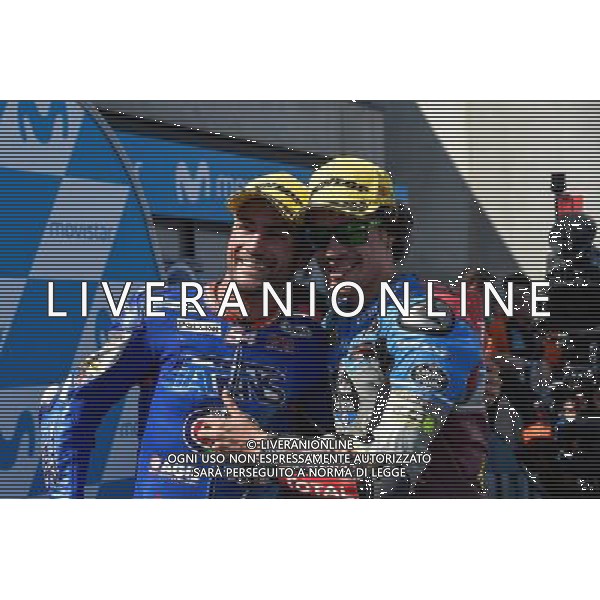 24.09.2017.Motorland Aragon, Alcaniz, Spagna. Mattia Pasini e Franco Morbidelli Â©PIAZZOLLA / AGENZIA ALDO LIVERANI SAS - Motomondiale Moto2 Motorland Aragon Alcaniz Spagna Gara 24/09/2017 