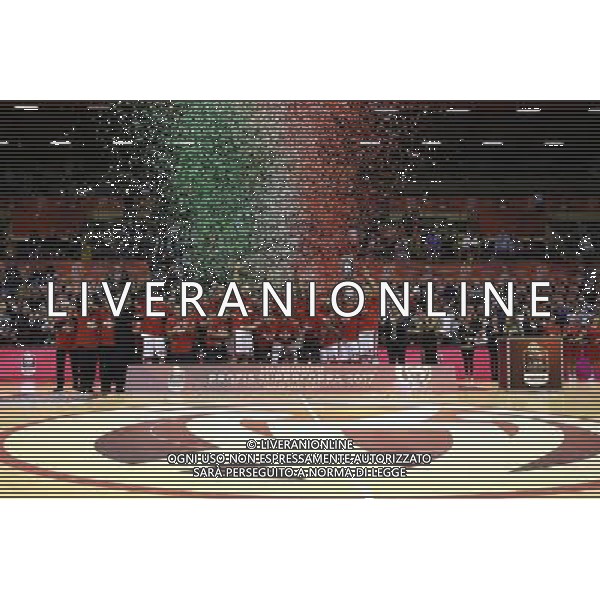 Prosiz Supercoppa 24/09/2017 EA7 Emporio Armani - Umana Reyer Venezia nella foto: esultanza finale EA7 Emporio Armani Milano Â©Claudio Zamagni/Agenzia Aldo Liverani final exultation EA7 Emporio Armani Milano during Italian Basketball Prosiz supercup 2017 - EA7 Emporio Armani Milano vs Umana Reyer Venezia at Unieuro Arena ForlÃ¬, on september 24, 2017 photo credit by Claudio Zamagni/Aldo Liverani Photo Agency / AGENZIA ALDO LIVERANI SAS - EA7 Emporio Armani - Umana Reyer Venezia Basket finale Prosiz Supercoppa Forli\' 24 settembre 2017 