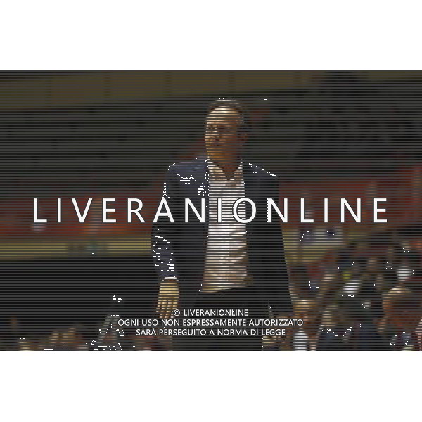 Prosiz Supercoppa 23/09/2017 Umana Reyer Venezia - Banco di Sardegna Sassari nella foto: Coach Pasquini Federico Â©Claudio Zamagni/Agenzia Aldo Liverani Coach Pasquini Federico during Italian Basketball Prosiz supercup 2017 - Umana Reyer Venezia vs Banco di Sardegna Sassari at Unieuro Arena ForlÃ¬, on september 23, 2017 photo credit by Claudio Zamagni/Aldo Liverani Photo Agency