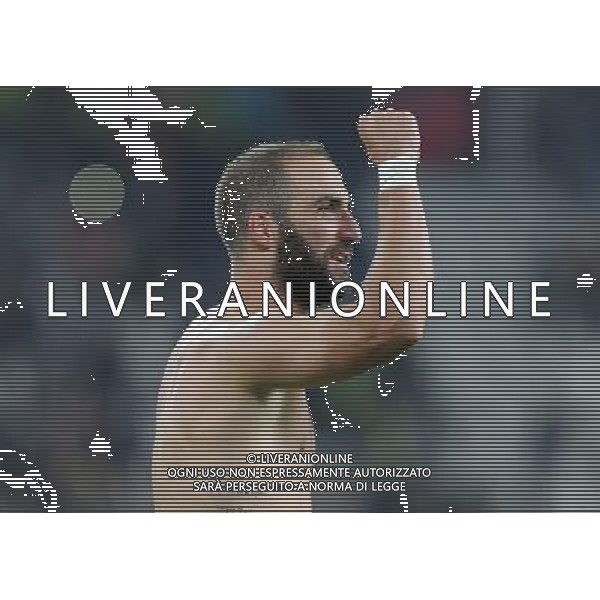 UEFA Champions League 2017/2018 Gruppo D Torino - 27.09.2017 Juventus-Olympiacos Nella Foto: esultanza di gonzalo higuain a fine gara /Ph.Vitez-Ag. Aldo Liverani