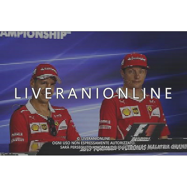 (L to R): Sebastian Vettel (GER) Ferrari and Kimi Raikkonen (FIN) Ferrari in the FIA Press Conference. 28.09.2017. Formula 1 World Championship, Rd 15, Malaysian Grand Prix, Sepang, Malaysia, Thursday. AG ALDO LIVERANI SAS ONLY ITALY