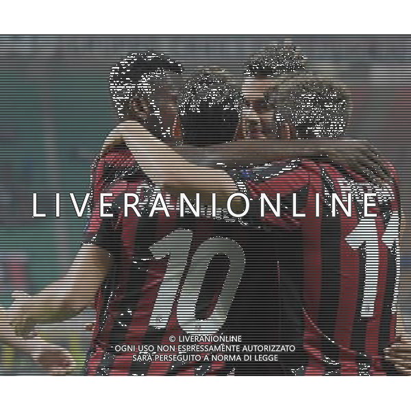 UEFA Europa League 2017/2018 Gruppo D Milano - 28.09.2017 Milan-Rijeka Nella Foto: abbraccio esultanza dopo il gol di andre silva /Ph.Vitez-Ag. Aldo Liverani