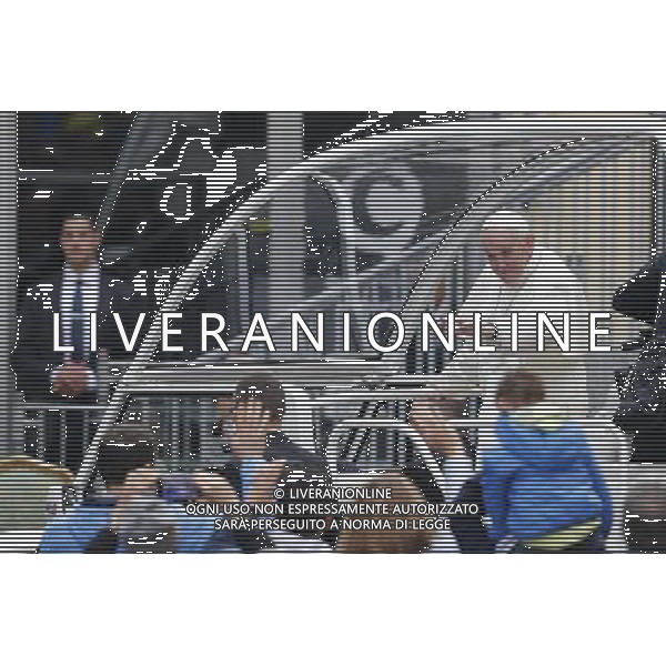 Cesena - visita di Papa Francesco 01/10/2017 nella foto: Papa Francesco ©Claudio Zamagni/Agenzia Aldo Liverani Pope Francis speaks to people in Piazza del Popolo during the visit in Cesena city on October 01 2017 