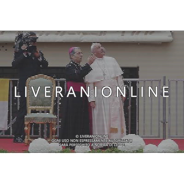Cesena - visita di Papa Francesco 01/10/2017 nella foto: Papa Francesco ©Claudio Zamagni/Agenzia Aldo Liverani Pope Francis speaks to people in Piazza del Popolo during the visit in Cesena city on October 01 2017 