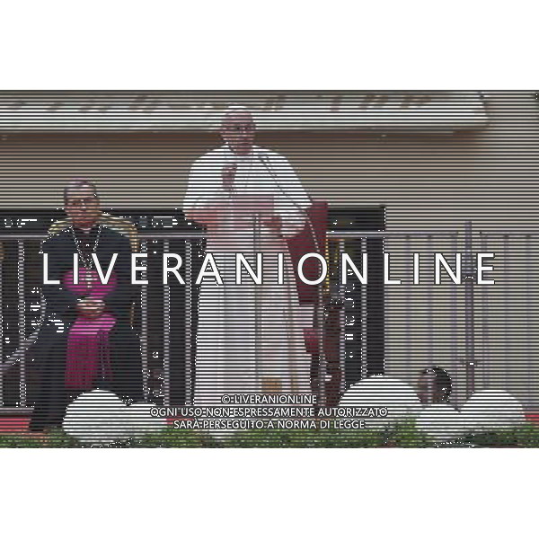 Cesena - visita di Papa Francesco 01/10/2017 nella foto: Papa Francesco ©Claudio Zamagni/Agenzia Aldo Liverani Pope Francis speaks to people in Piazza del Popolo during the visit in Cesena city on October 01 2017 