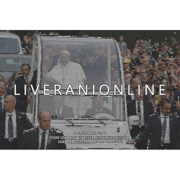 Cesena - visita di Papa Francesco 01/10/2017 nella foto: Papa Francesco ©Claudio Zamagni/Agenzia Aldo Liverani Pope Francis before speaks to people in Piazza del Popolo during the visit in Cesena city on October 01 2017 
