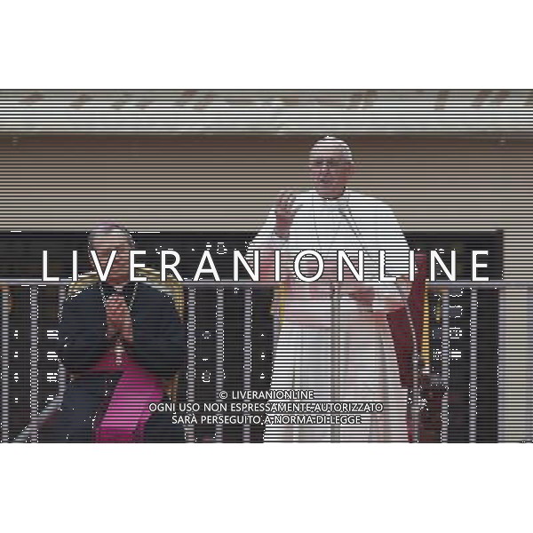 Cesena - visita di Papa Francesco 01/10/2017 nella foto: Papa Francesco Â©Claudio Zamagni/Agenzia Aldo Liverani Pope Francis speaks to people in Piazza del Popolo during the visit in Cesena city on October 01 2017 