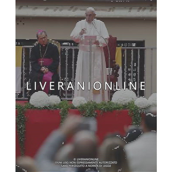 Cesena - visita di Papa Francesco 01/10/2017 nella foto: Papa Francesco Â©Claudio Zamagni/Agenzia Aldo Liverani Pope Francis speaks to people in Piazza del Popolo during the visit in Cesena city on October 01 2017 