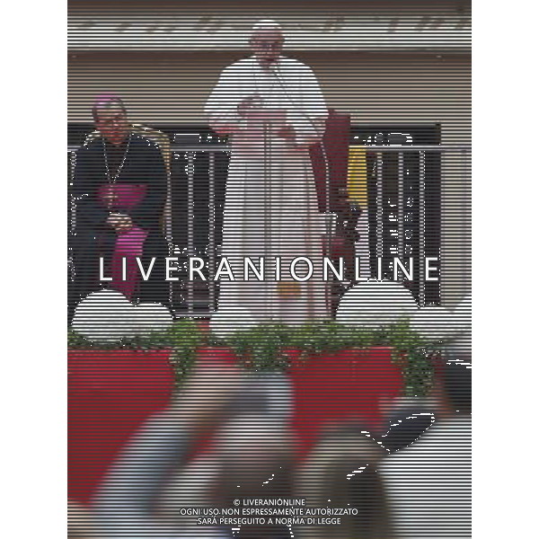 Cesena - visita di Papa Francesco 01/10/2017 nella foto: Papa Francesco Â©Claudio Zamagni/Agenzia Aldo Liverani Pope Francis speaks to people in Piazza del Popolo during the visit in Cesena city on October 01 2017 