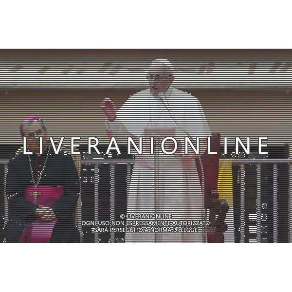 Cesena - visita di Papa Francesco 01/10/2017 nella foto: Papa Francesco Â©Claudio Zamagni/Agenzia Aldo Liverani Pope Francis speaks to people in Piazza del Popolo during the visit in Cesena city on October 01 2017 