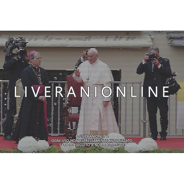 Cesena - visita di Papa Francesco 01/10/2017 nella foto: Papa Francesco Â©Claudio Zamagni/Agenzia Aldo Liverani Pope Francis speaks to people in Piazza del Popolo during the visit in Cesena city on October 01 2017 