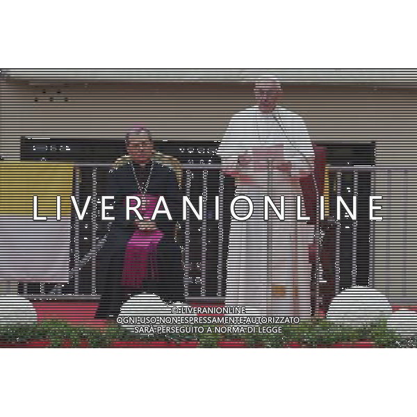 Cesena - visita di Papa Francesco 01/10/2017 nella foto: Papa Francesco Â©Claudio Zamagni/Agenzia Aldo Liverani Pope Francis speaks to people in Piazza del Popolo during the visit in Cesena city on October 01 2017 