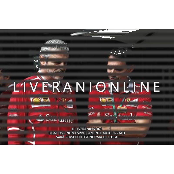 (L to R): Maurizio Arrivabene (ITA) Ferrari Team Principal with Mirko Boccalatte (ITA) Ferrari. 01.10.2017. Formula 1 World Championship, Rd 15, Malaysian Grand Prix, Sepang, Malaysia, Sunday. AG ALDO LIVERANI SAS ONLY ITALY