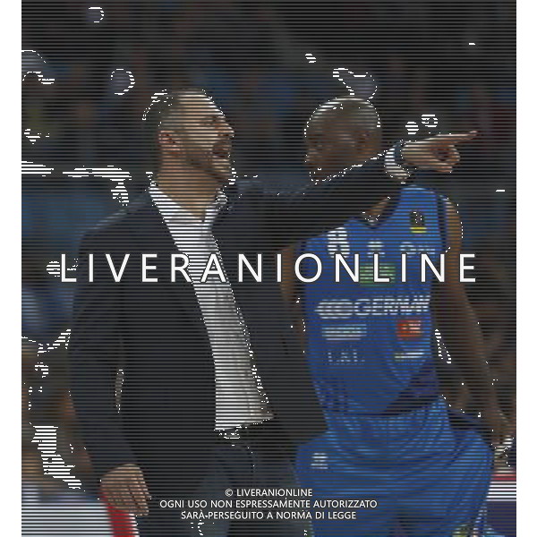 Lega Basket serie A 01/10/2017 V L Pallacanestro Pesaro - Germani Basket Brescia nella foto: Diana Andrea Coach ©Claudio Zamagni/Agenzia Aldo Liverani Diana Andrea Coach during basketball match between V L Pallacanestro Pesaro and Gremani Basket Brescia at Adriatic Arena in Pesaro on October 1 2017 photo credit by Claudio Zamagni/Aldo Liverani Photo Agency