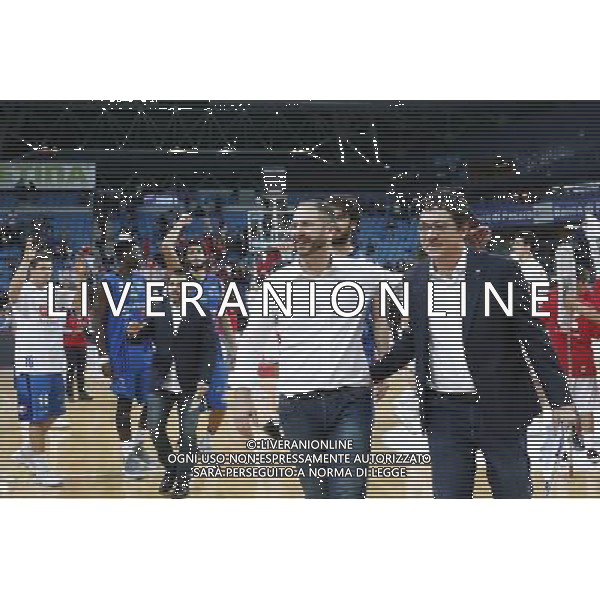 Lega Basket serie A 01/10/2017 V L Pallacanestro Pesaro - Germani Basket Brescia nella foto: Diana Andrea Coach Â©Claudio Zamagni/Agenzia Aldo Liverani Diana Andrea Coach during basketball match between V L Pallacanestro Pesaro and Gremani Basket Brescia at Adriatic Arena in Pesaro on October 1 2017 photo credit by Claudio Zamagni/Aldo Liverani Photo Agency