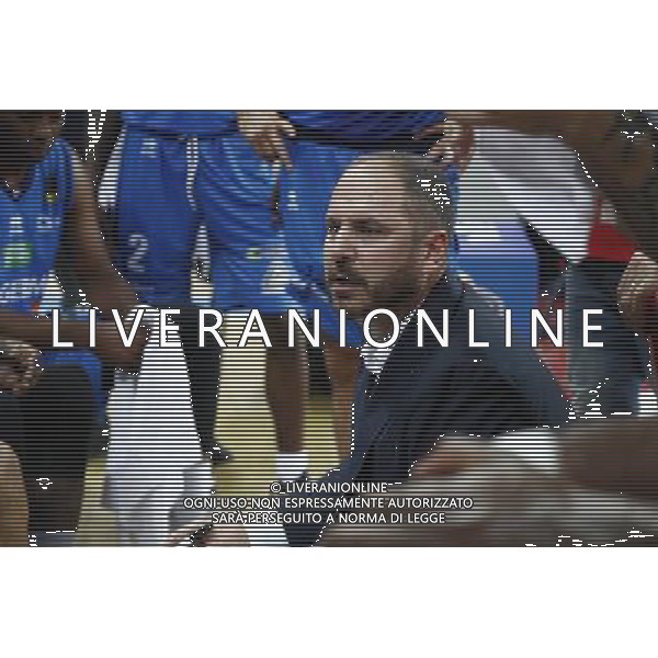 Lega Basket serie A 01/10/2017 V L Pallacanestro Pesaro - Germani Basket Brescia nella foto: Diana Andrea Coach ©Claudio Zamagni/Agenzia Aldo Liverani Diana Andrea Coach during basketball match between V L Pallacanestro Pesaro and Gremani Basket Brescia at Adriatic Arena in Pesaro on October 1 2017 photo credit by Claudio Zamagni/Aldo Liverani Photo Agency