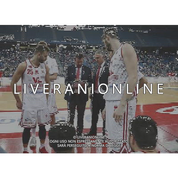 Lega Basket serie A 01/10/2017 V L Pallacanestro Pesaro - Germani Basket Brescia nella foto: Coach Spiro Leka ©Claudio Zamagni/Agenzia Aldo Liverani Coach Spiro Leka during basketball match between V L Pallacanestro Pesaro and Gremani Basket Brescia at Adriatic Arena in Pesaro on October 1 2017 photo credit by Claudio Zamagni/Aldo Liverani Photo Agency