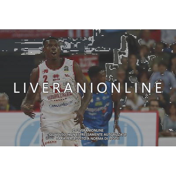 Lega Basket serie A 01/10/2017 V L Pallacanestro Pesaro - Germani Basket Brescia nella foto: Omogbo Emmanuel ©Claudio Zamagni/Agenzia Aldo Liverani Omogbo Emmanuel during basketball match between V L Pallacanestro Pesaro and Gremani Basket Brescia at Adriatic Arena in Pesaro on October 1 2017 photo credit by Claudio Zamagni/Aldo Liverani Photo Agency