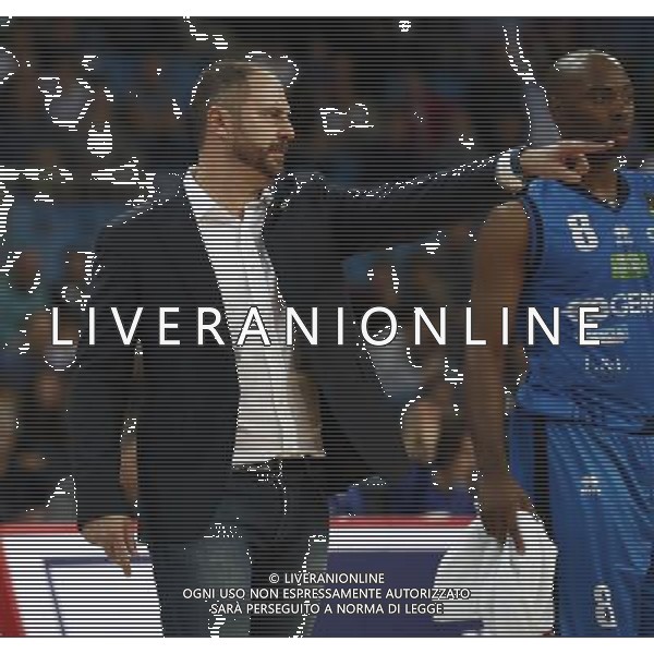 Lega Basket serie A 01/10/2017 V L Pallacanestro Pesaro - Germani Basket Brescia nella foto: Diana Andrea Coach ©Claudio Zamagni/Agenzia Aldo Liverani Diana Andrea Coach during basketball match between V L Pallacanestro Pesaro and Gremani Basket Brescia at Adriatic Arena in Pesaro on October 1 2017 photo credit by Claudio Zamagni/Aldo Liverani Photo Agency