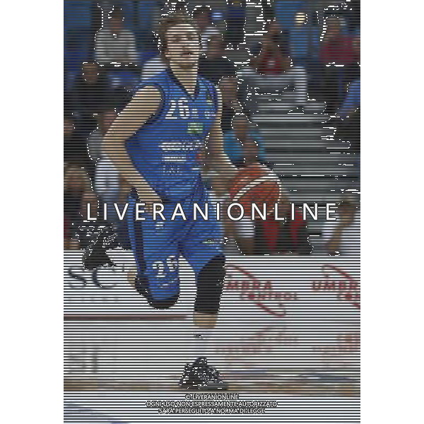 Lega Basket serie A 01/10/2017 V L Pallacanestro Pesaro - Germani Basket Brescia nella foto: Traini Andrea ©Claudio Zamagni/Agenzia Aldo Liverani Traini Andrea during basketball match between V L Pallacanestro Pesaro and Gremani Basket Brescia at Adriatic Arena in Pesaro on October 1 2017 photo credit by Claudio Zamagni/Aldo Liverani Photo Agency