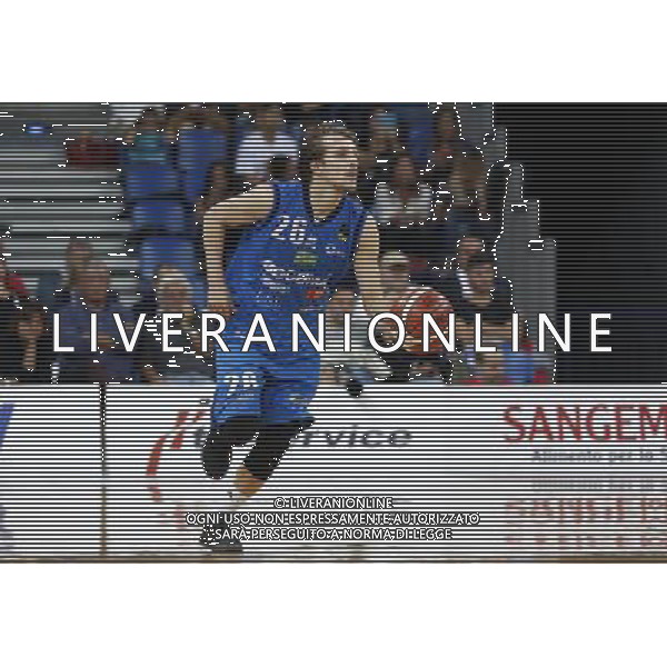 Lega Basket serie A 01/10/2017 V L Pallacanestro Pesaro - Germani Basket Brescia nella foto: Traini Andrea ©Claudio Zamagni/Agenzia Aldo Liverani Traini Andrea during basketball match between V L Pallacanestro Pesaro and Gremani Basket Brescia at Adriatic Arena in Pesaro on October 1 2017 photo credit by Claudio Zamagni/Aldo Liverani Photo Agency